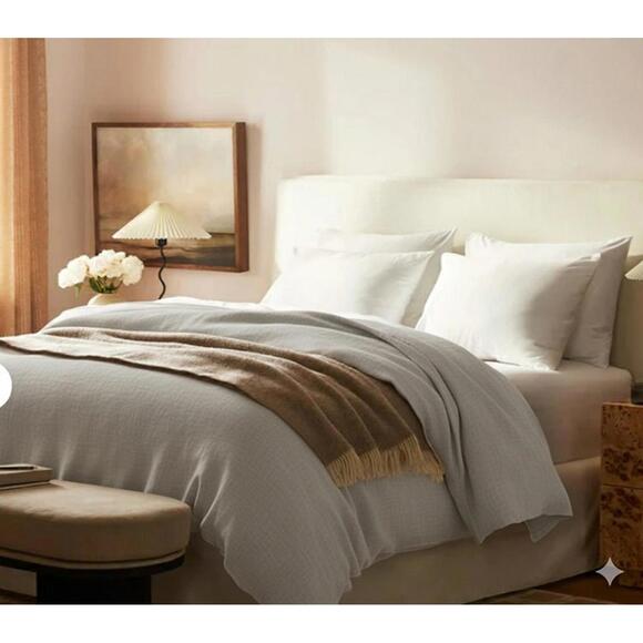 Brooklinen Grey Washed Linen Duvet Cover - Size King / Cali King